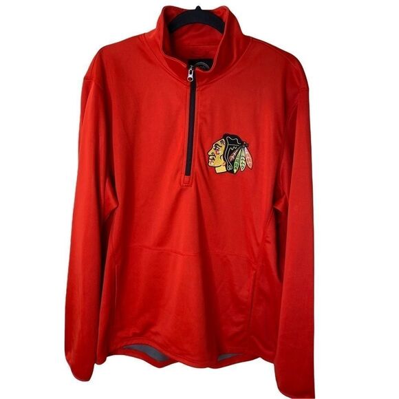 NHL Chicago Blackhawks Pullover Jacket Sz L - Picture 2 of 6
